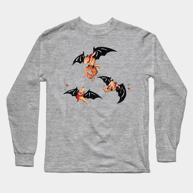 Festive Fruit Bats Long Sleeve T-Shirt by KristenOKeefeArt